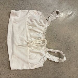 White Ruched Crop Top